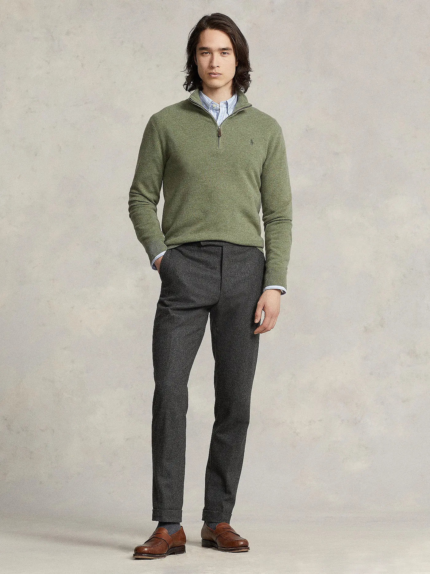 POLO RALPH LAUREN | Troyer Pullover Regular Fit | olive